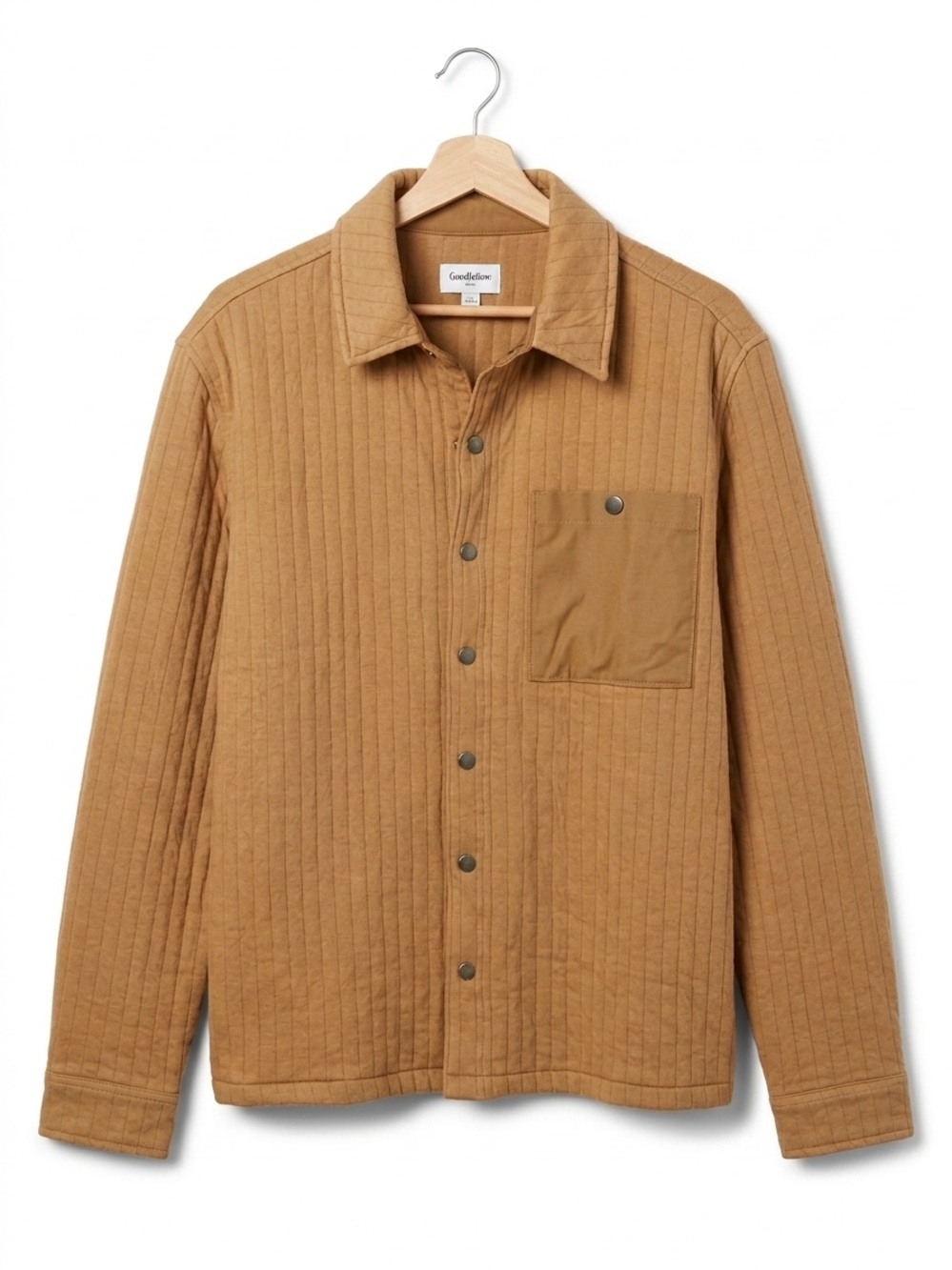 NWT Goodfellow & Co Quilted Shirt Jacket in Camel Sz L